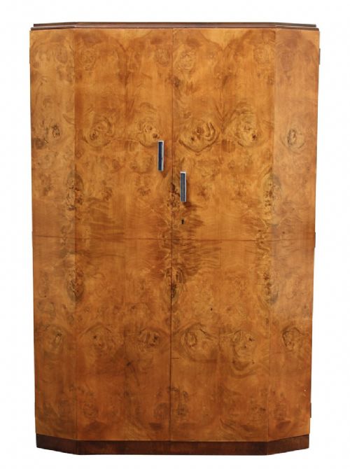Art Deco Burr Walnut Tallboy, c1930