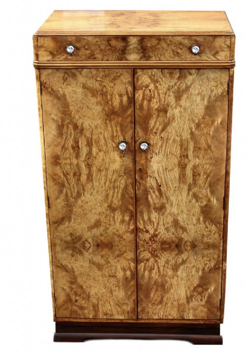 Art Deco Figured Walnut Tallboy , Circa 1930