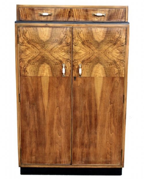 Art Deco Figured Walnut Tallboy, c1930