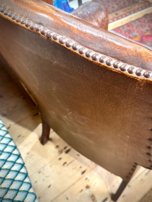 LIBRARY LEATHER CHAIR CIRCA 1890 - ADDITIONAL PHOTO 4
