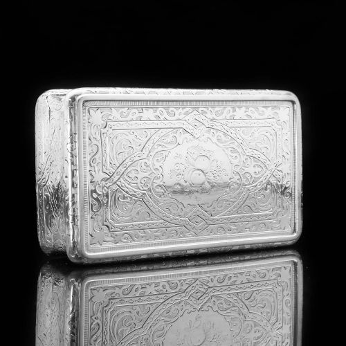 fig 8. A Huge Solid Silver Table Snuff Box Victorian - Thomas Johnson 1869