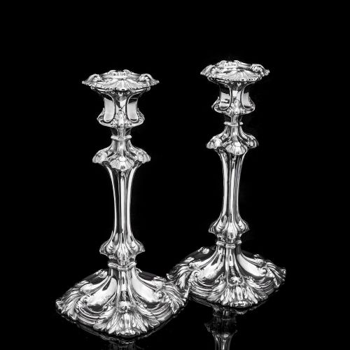A Marvelous Pair of Sterling Silver Georgian Candlesticks - Henry Wilkinson & Co 1837