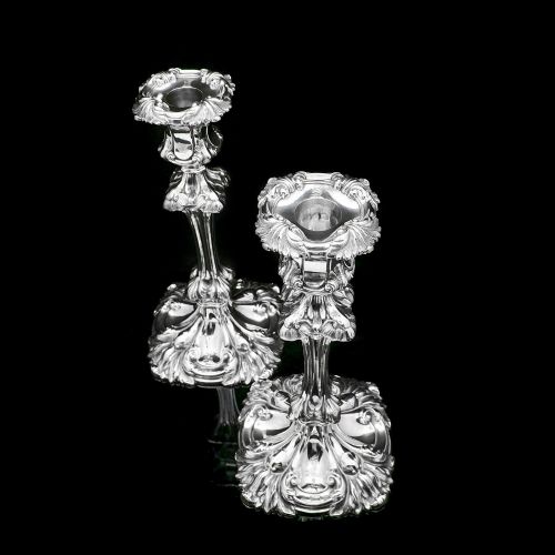 fig 4. A Marvelous Pair of Sterling Silver Georgian Candlesticks - Henry Wilkinson & Co 1837
