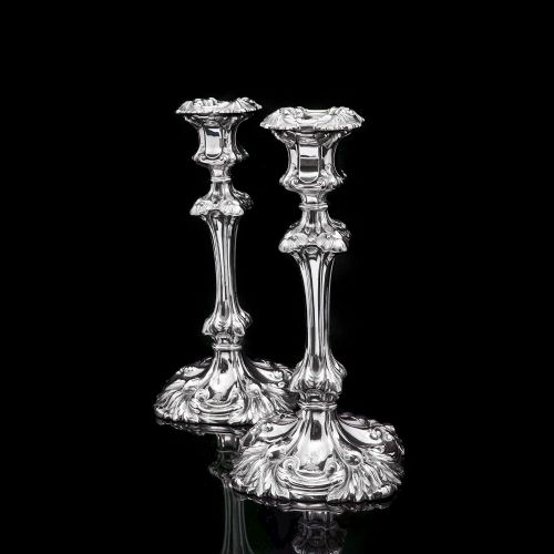 fig 5. A Marvelous Pair of Sterling Silver Georgian Candlesticks - Henry Wilkinson & Co 1837