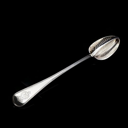 fig 2. A Large Solid Silver Straining Spoon, Crest of The Earl of Camden - William, Charles & Henry Eley 1824