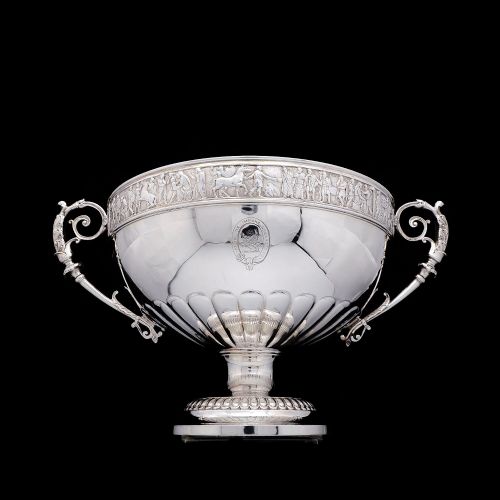 fig 4. A Magnificent Victorian Solid Silver Centrepiece Bowl with Roman Frieze - Elkington 1899