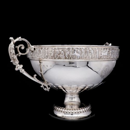 fig 5. A Magnificent Victorian Solid Silver Centrepiece Bowl with Roman Frieze - Elkington 1899