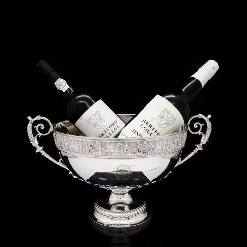 fig 1. A Magnificent Victorian Solid Silver Centrepiece Bowl with Roman Frieze - Elkington 1899