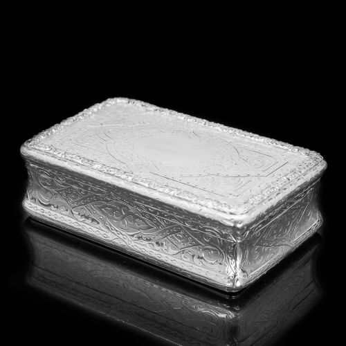 fig 2. A Huge Solid Silver Table Snuff Box Victorian - Thomas Johnson 1869