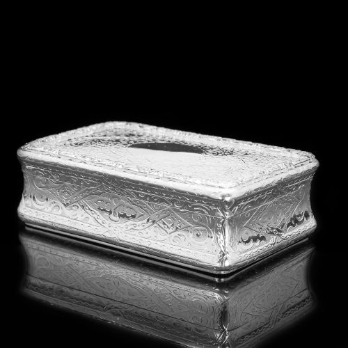 fig 3. A Huge Solid Silver Table Snuff Box Victorian - Thomas Johnson 1869