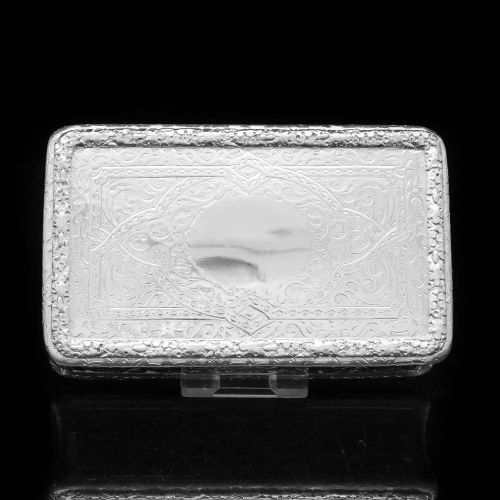 fig 6. A Huge Solid Silver Table Snuff Box Victorian - Thomas Johnson 1869