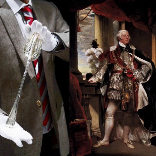 fig 1. A Large Solid Silver Straining Spoon, Crest of The Earl of Camden - William, Charles & Henry Eley 1824