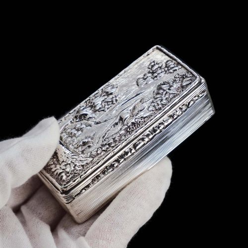 fig 1. A Georgian Solid Silver Snuff Box with Pheasant Scene - Thomas Shaw 1834