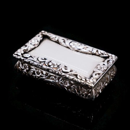 fig 3. Antique English Solid Silver Snuff Box - Joseph Willmore 1844
