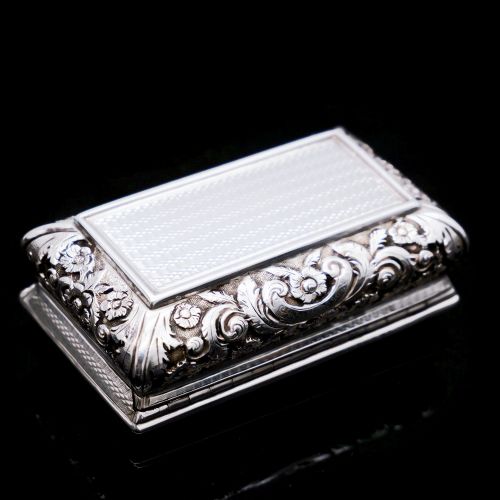 fig 5. Antique English Solid Silver Snuff Box - Joseph Willmore 1844
