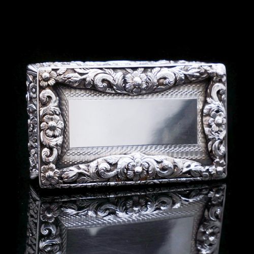 fig 6. Antique English Solid Silver Snuff Box - Joseph Willmore 1844