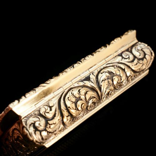 fig 4. Antique English Georgian Silver Gilt Table Snuff Box - Thomas Shaw 1828