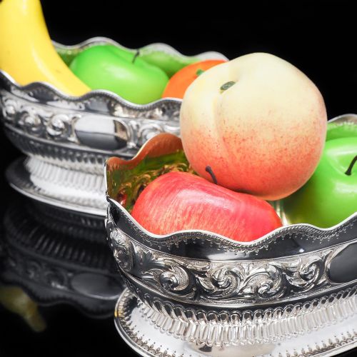 fig 7. A Unique Pair of Solid Silver Oblong Shaped Bowls - Martin, Hall & Co 1881