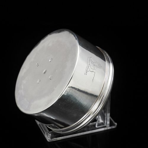 fig 7. A Heavy Solid Silver Georgian Circular Box - John Hutson 1785