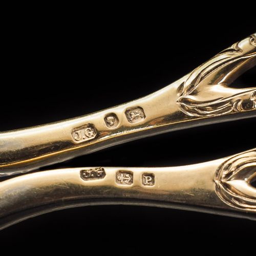 fig 1. A Victorian Solid Silver Gilt Pair of Grape Scissors - John Gilbert 1864
