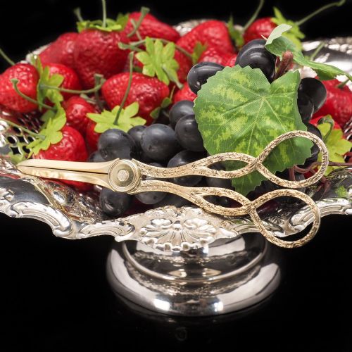 fig 4. A Victorian Solid Silver Gilt Pair of Grape Scissors - John Gilbert 1864