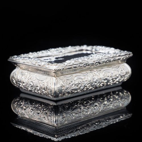 fig 6. A Solid Silver Table Snuff Box Georgian - Nathaniel Mills 1836
