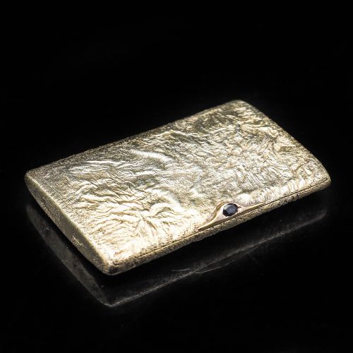Antique Imperial Russian Silver Gilt Samorodok Snuff Box/cigarette Case - Aleksandr Karpov C.1900