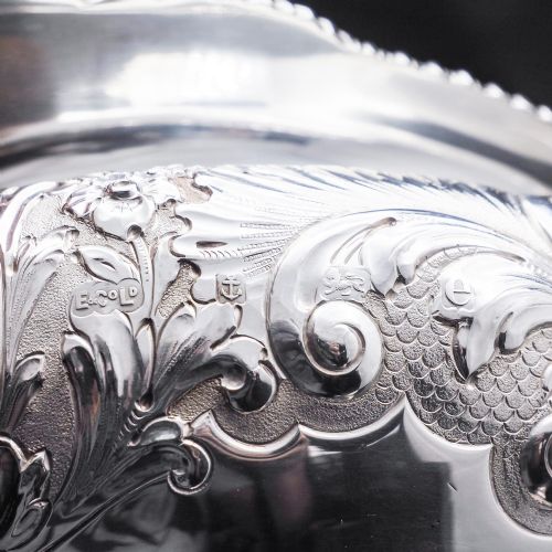 fig 5. Antique Solid Silver Kettle with Ornate Chased Motifs - Elkington & Co. 1904