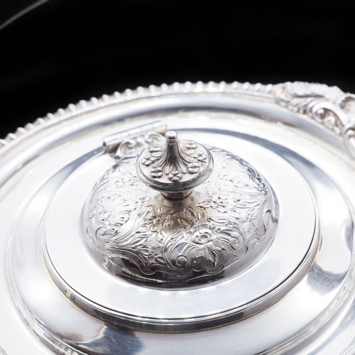fig 6. Antique Solid Silver Kettle with Ornate Chased Motifs - Elkington & Co. 1904