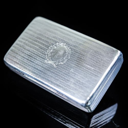 fig 2. Antique English Solid Silver Snuff Box with Gilt Interior - London 1831