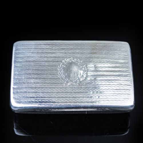 fig 3. Antique English Solid Silver Snuff Box with Gilt Interior - London 1831
