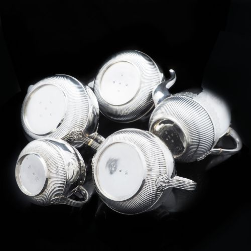 fig 9. Elegant Victorian Solid Silver Tea & Coffee 5-Piece Set - George Fox 1865