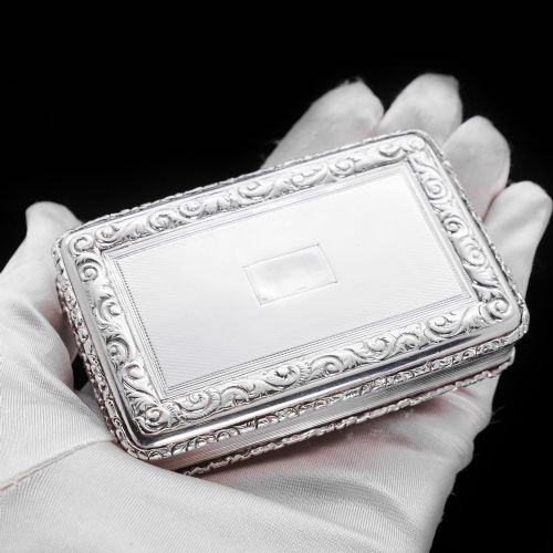 fig 1. Large Georgian Solid Silver Table Snuff Box - Thomas Edwards 1836