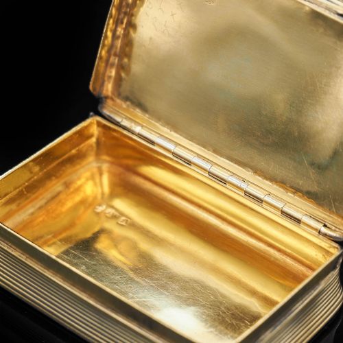 fig 4. Silver Gilt Snuff Box with High Relief Horse Riding Design - Joseph Willmore 1836