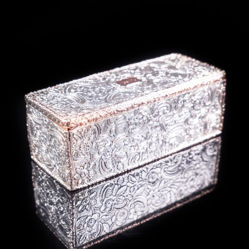 fig 2. Magnificent Georgian Rose Gold & Silver Table Snuff Box - William Parker 1824
