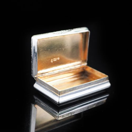 fig 5. Antique Georgian Silver Snuff Box with Exquisite Chased Design - 1822