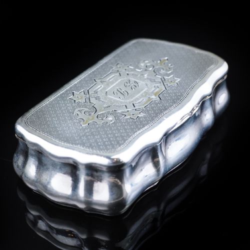 fig 2. Antique Imperial Russian Silver Table Snuff Box with Vermeil - 19th Century.