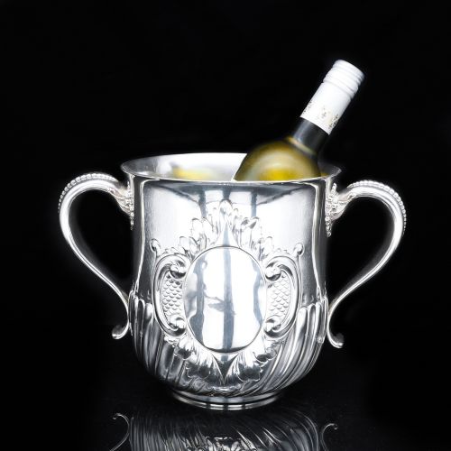 fig 1. Antique Sterling Silver Wine Cooler - Howard & Co 1891