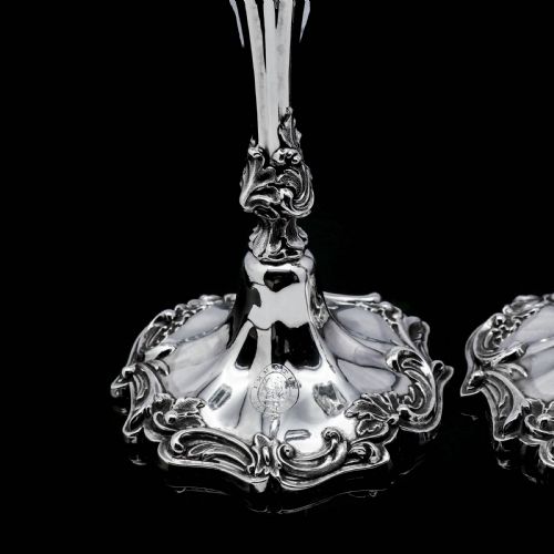 fig 7. Antique Pair of Solid Silver Victorian Candlesticks - Henry Wilkinson & Co 1848