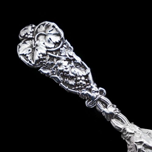 fig 2. Antique Georgian Solid Silver Tea Caddy Spoon with Cast Vine Handle - 1823