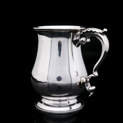 fig 1. Antique Victorian Solid Silver Tankard Baluster Shaped - Henry William Curry 1870