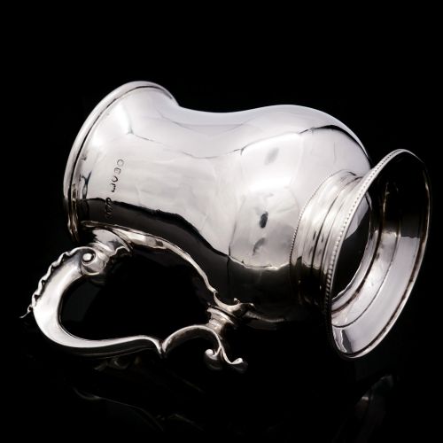fig 2. Antique Victorian Solid Silver Tankard Baluster Shaped - Henry William Curry 1870