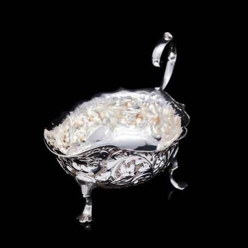 fig 2. Antique Victorian Solid Silver Chased Sauce Boat - Horace Woodward & Co Ltd 1897