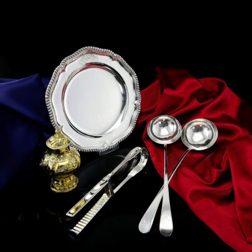fig 3. Antique Solid Silver Pair of Georgian Large Ladles, Sutherland Crest 1784/5