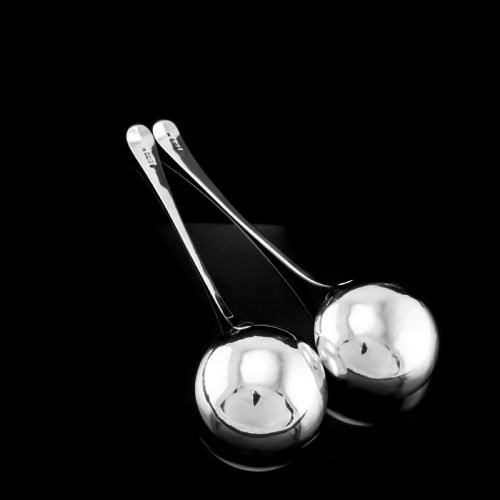 fig 8. Antique Solid Silver Pair of Georgian Large Ladles, Sutherland Crest 1784/5