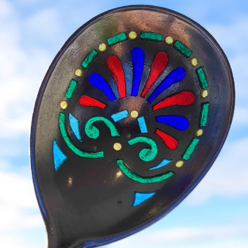 fig 2. Antique Imperial Russian Solid Silver Plique a Jour Champleve Enamel Spoon - c.1890