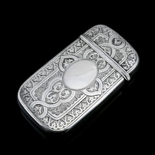 A Large Solid Silver Victorian Cigar/cheroot Case - George Unite 1871