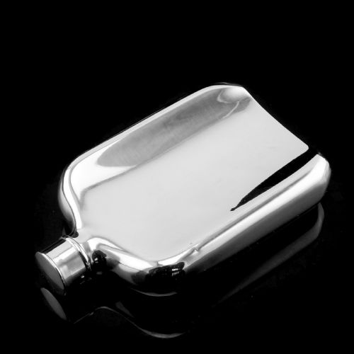 fig 5. Antique Victorian Solid Silver Hip Flask with Bayonet Cap - Edward Smith 1843