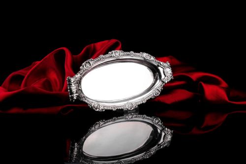 fig 1. Antique Georgian Solid Silver Snuffer Tray - Paul Storr 1819