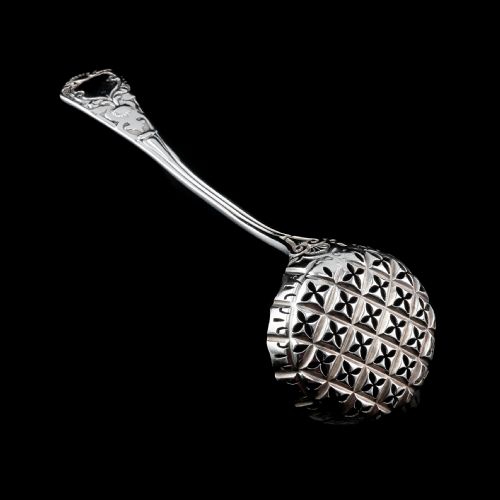 fig 5. Antique Solid Silver Sugar Sifter Spoon - Francis Higgins 1856